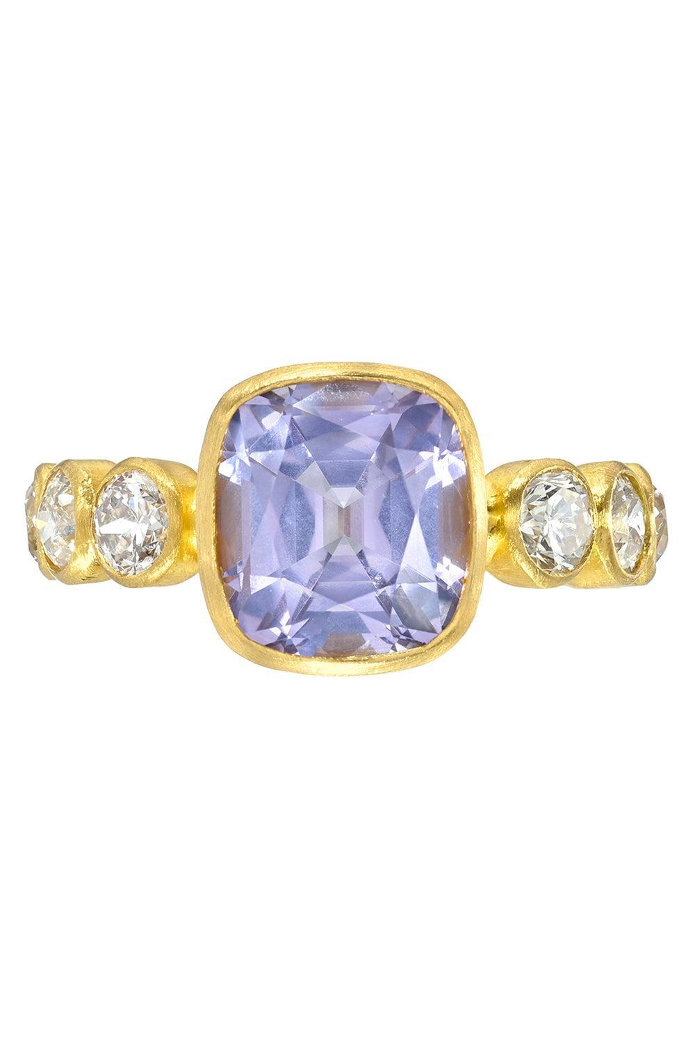 Spinel Diamond Pave Band Ring-YELLOW GOLD-6-JEWELRYFINE JEWELRING-CAMILLE BEINHORN