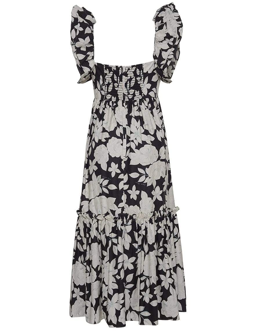 CARA CARA-Graphic Floral Black Darby Dress-