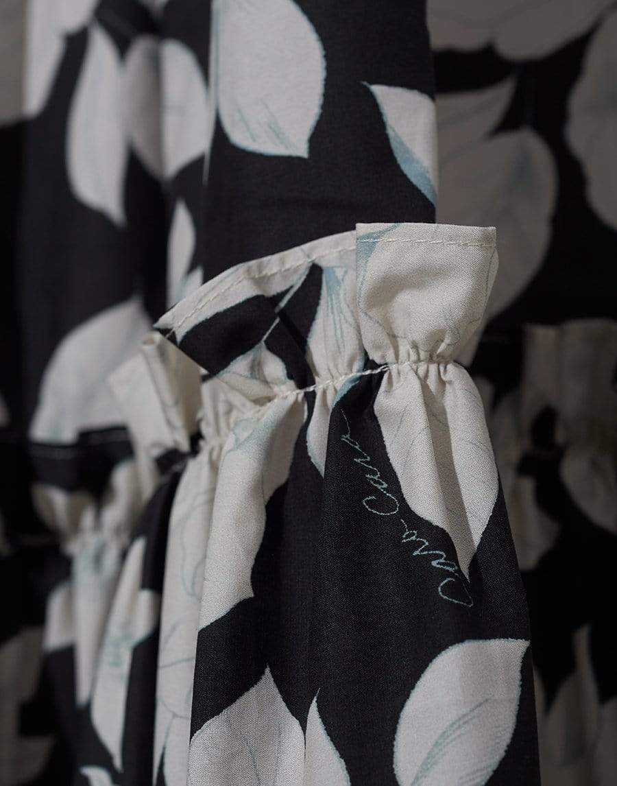 CARA CARA-Graphic Floral Black Darby Dress-
