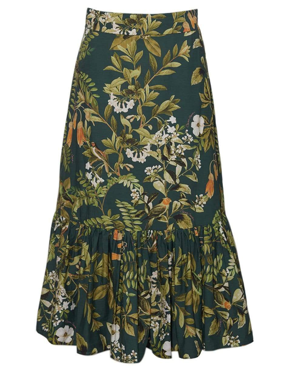 CARA CARA-Lynn Botanical Bird Midi Skirt-