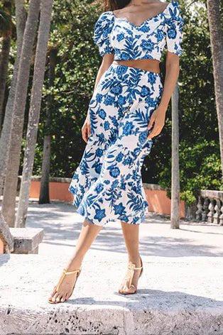CARA CARA-Chase Skirt - Floral Ivory-