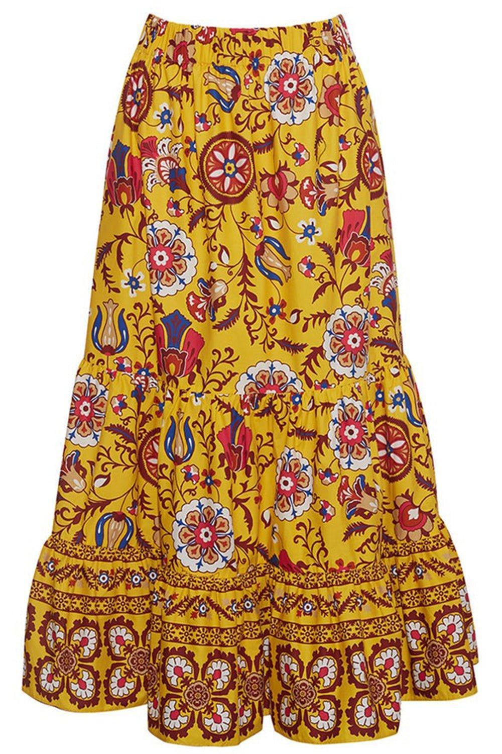 CARA CARA-Chase Skirt - Freesia Botanical Medallion-