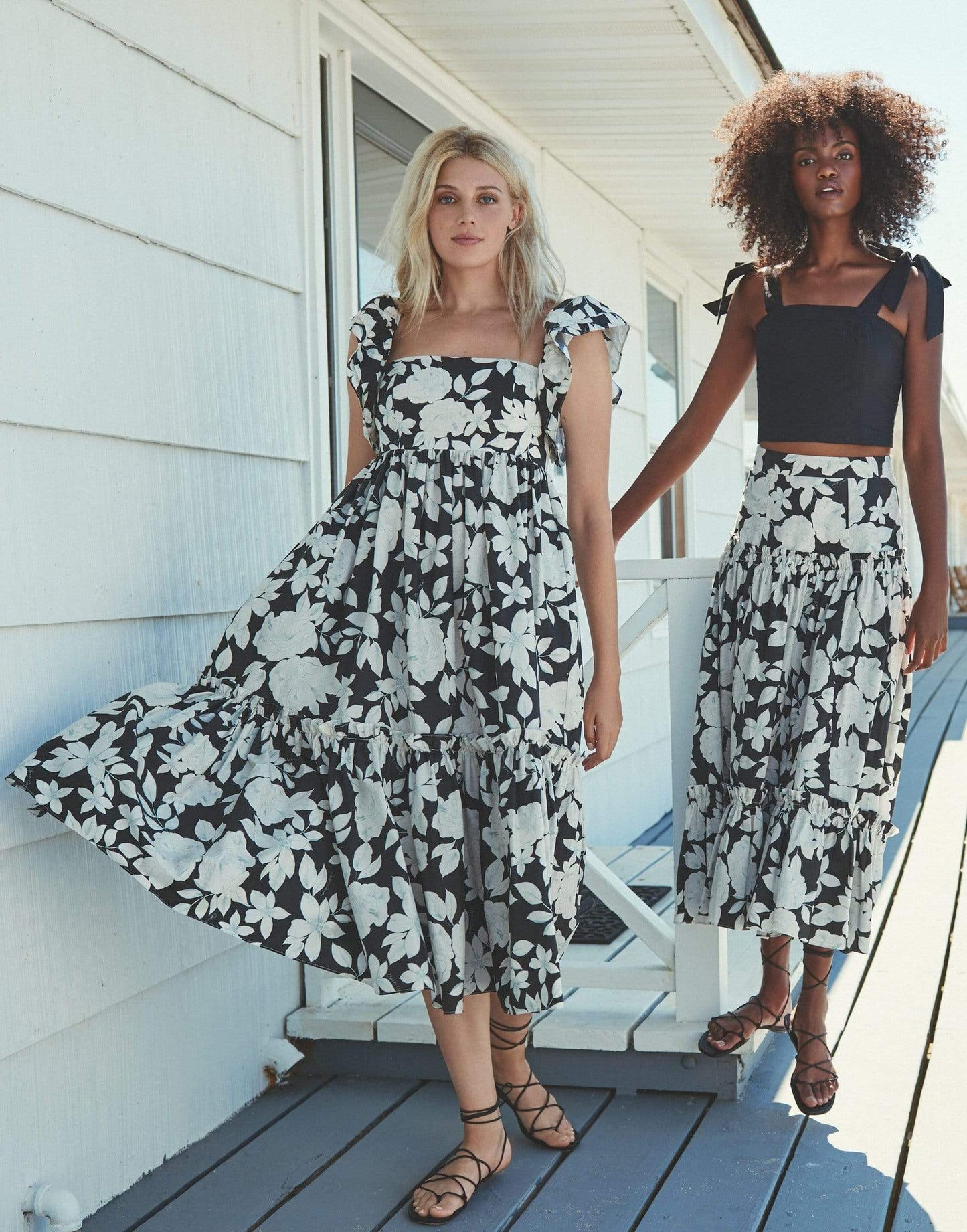 CARA CARA-Black Floral Tisbury Skirt-