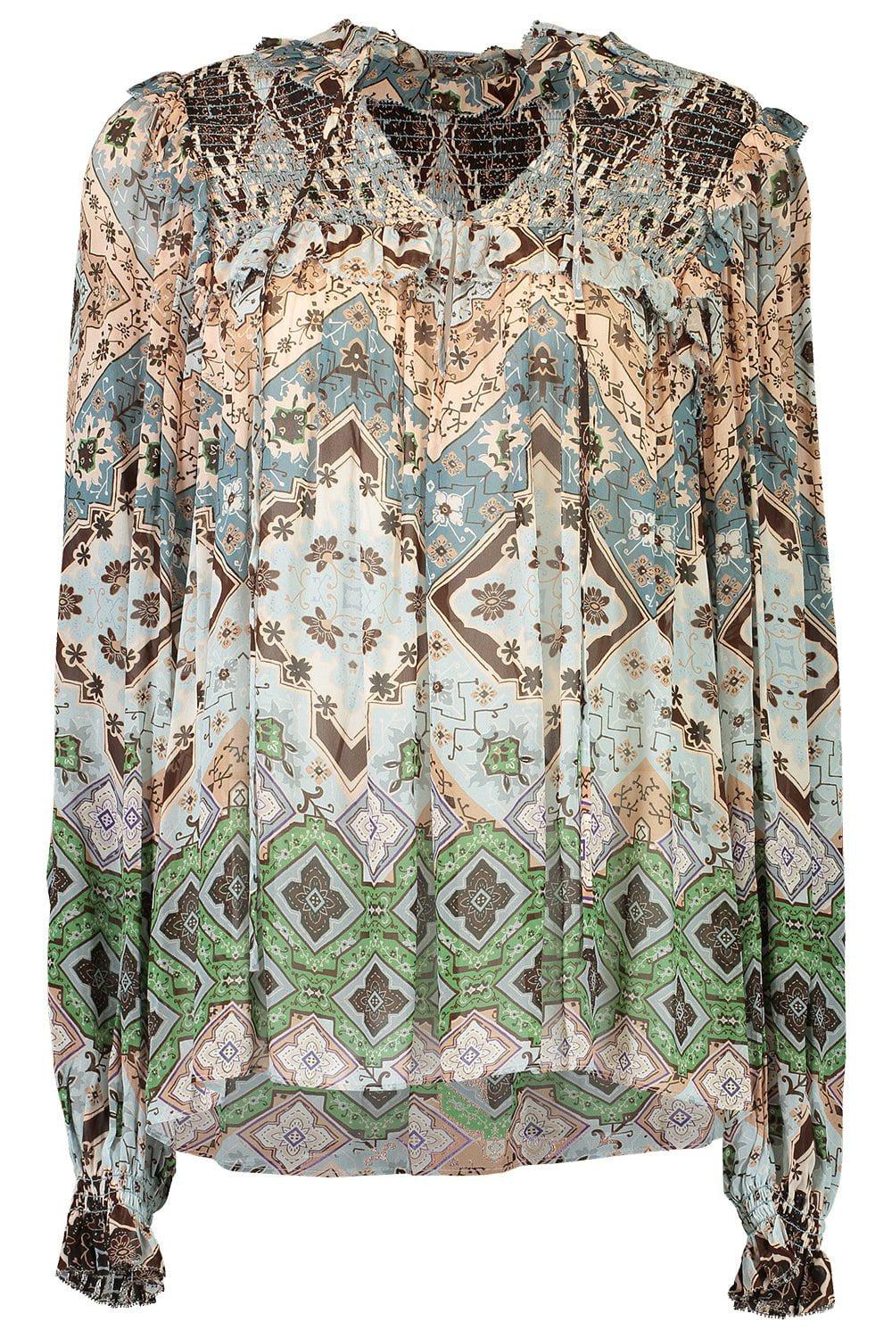 CARA CARA-Michelle Blouse - Arona Geo Emblem-
