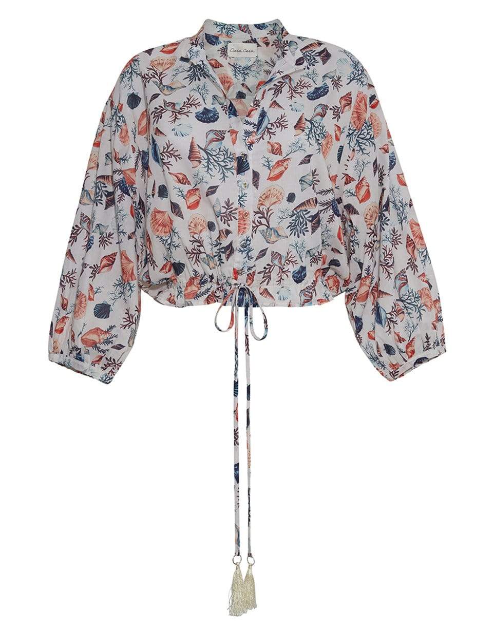 CARA CARA-Perrin Button Up Sinched Top-