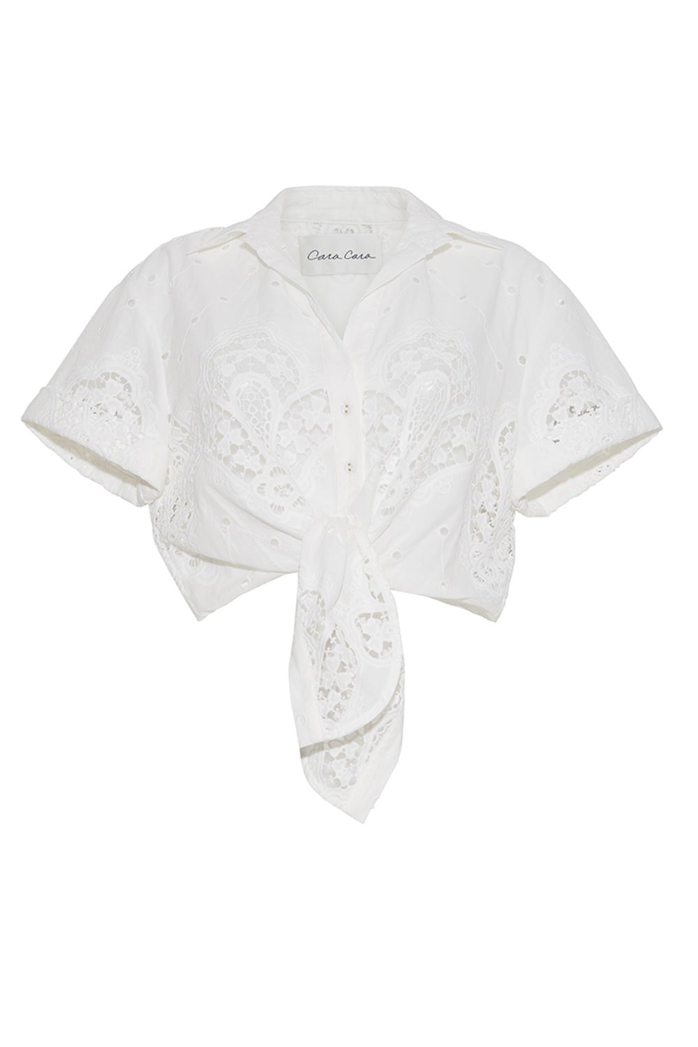 CARA CARA-Asbury Top - White Embroidered Eyelet-