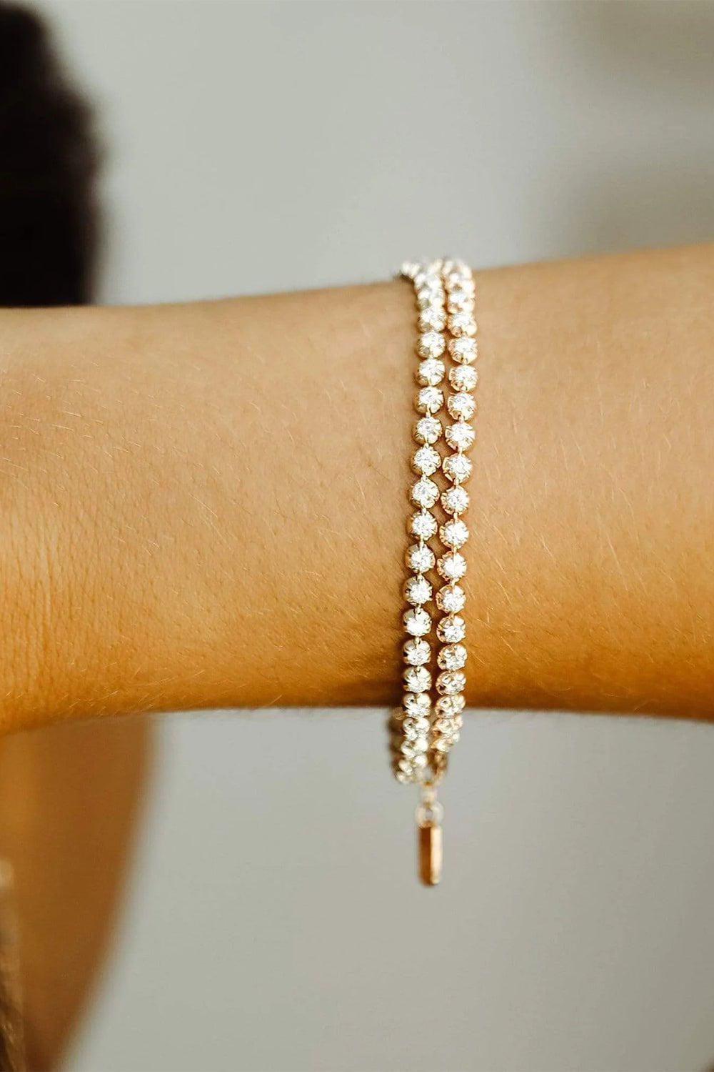 CARBON & HYDE-Rosette Tennis Bracelet - White Gold-WHITE GOLD
