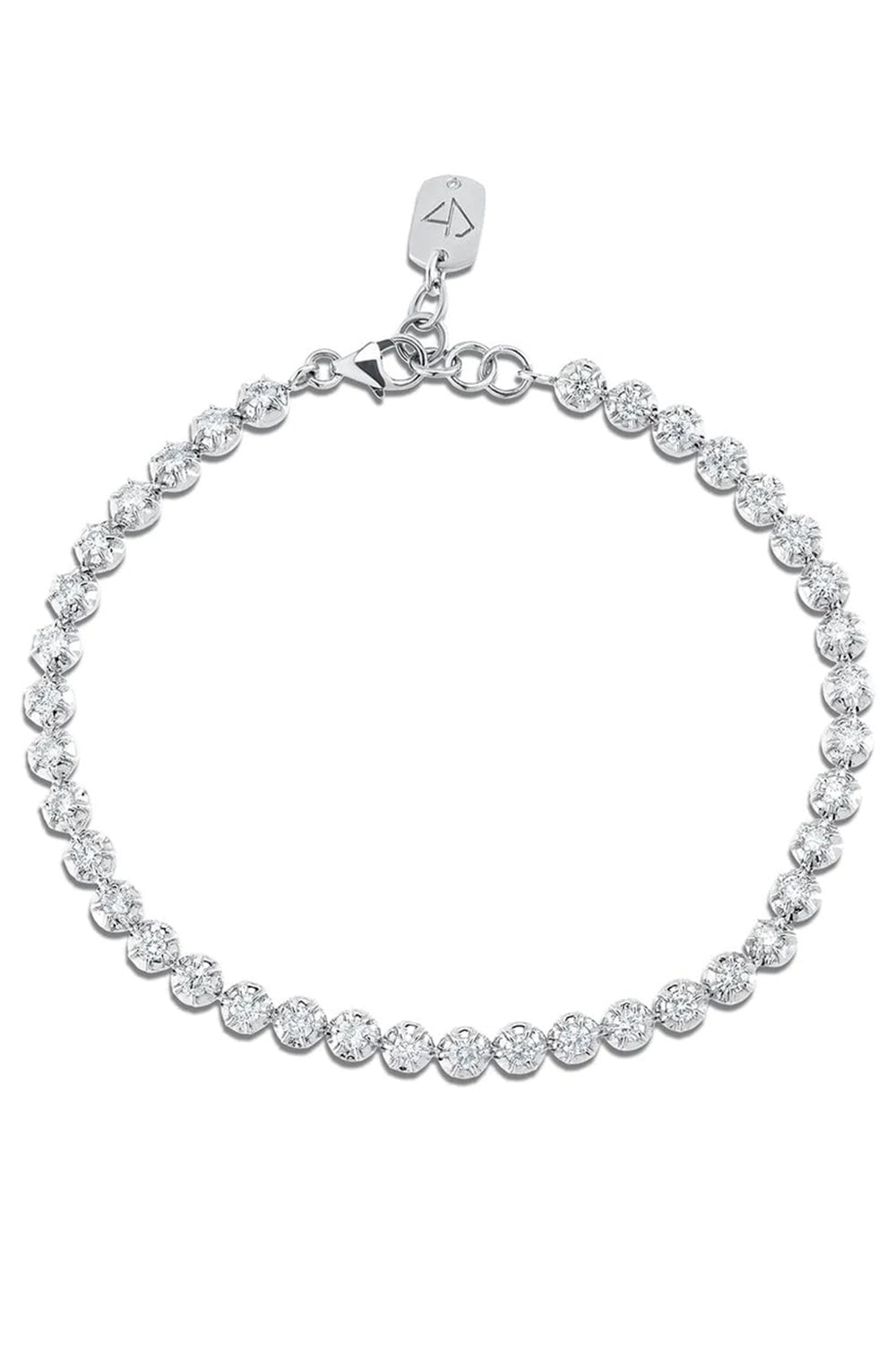 CARBON & HYDE-Rosette Tennis Bracelet - White Gold-WHITE GOLD