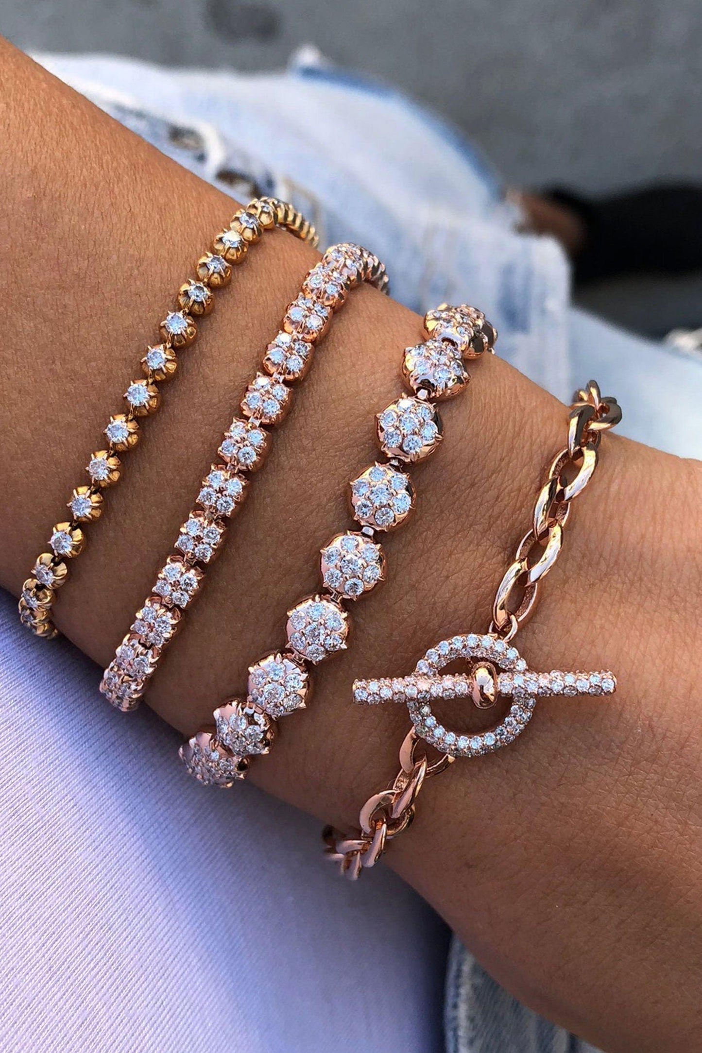 CARBON & HYDE-Trilogy Bracelet - White Gold-WHITE GOLD