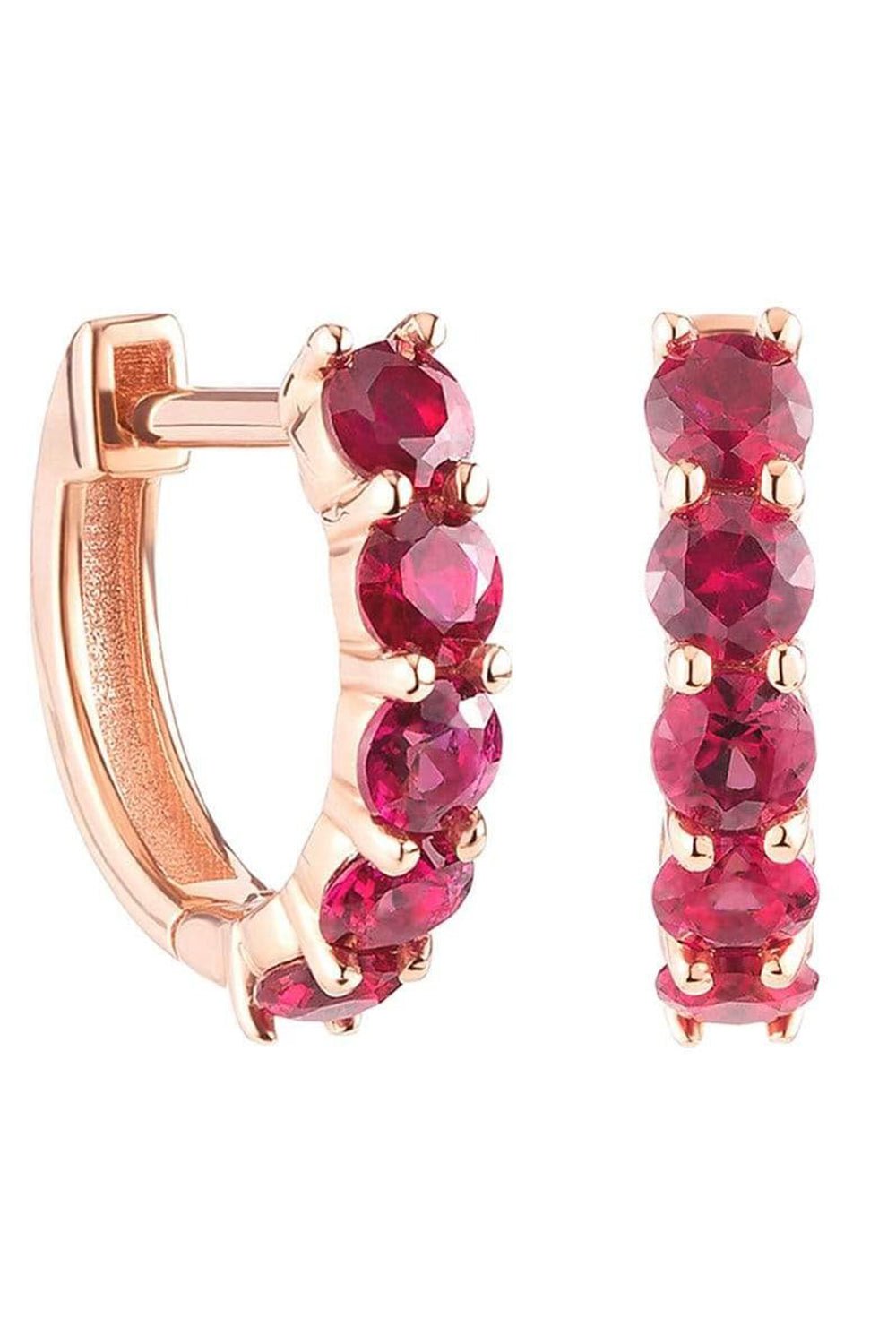 CARBON & HYDE-Ruby Sparkler Huggies - Rose Gold-ROSE GOLD