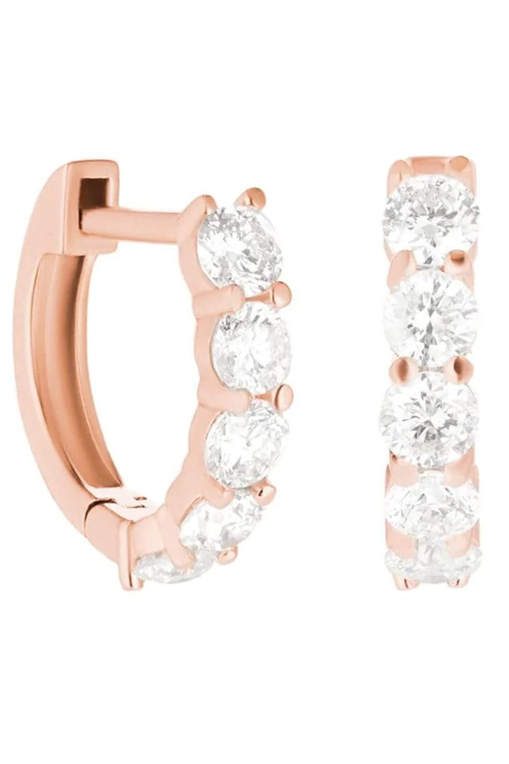 CARBON & HYDE-Sparkler Huggies - Rose Gold-ROSE GOLD