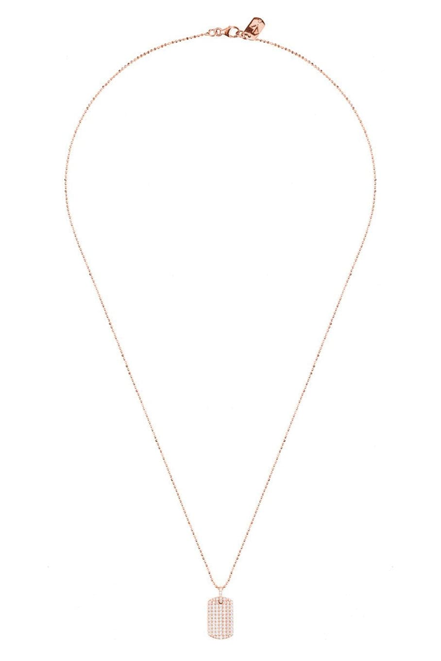 CARBON & HYDE-Diamond Dogtag Necklace - Rose Gold-ROSE GOLD