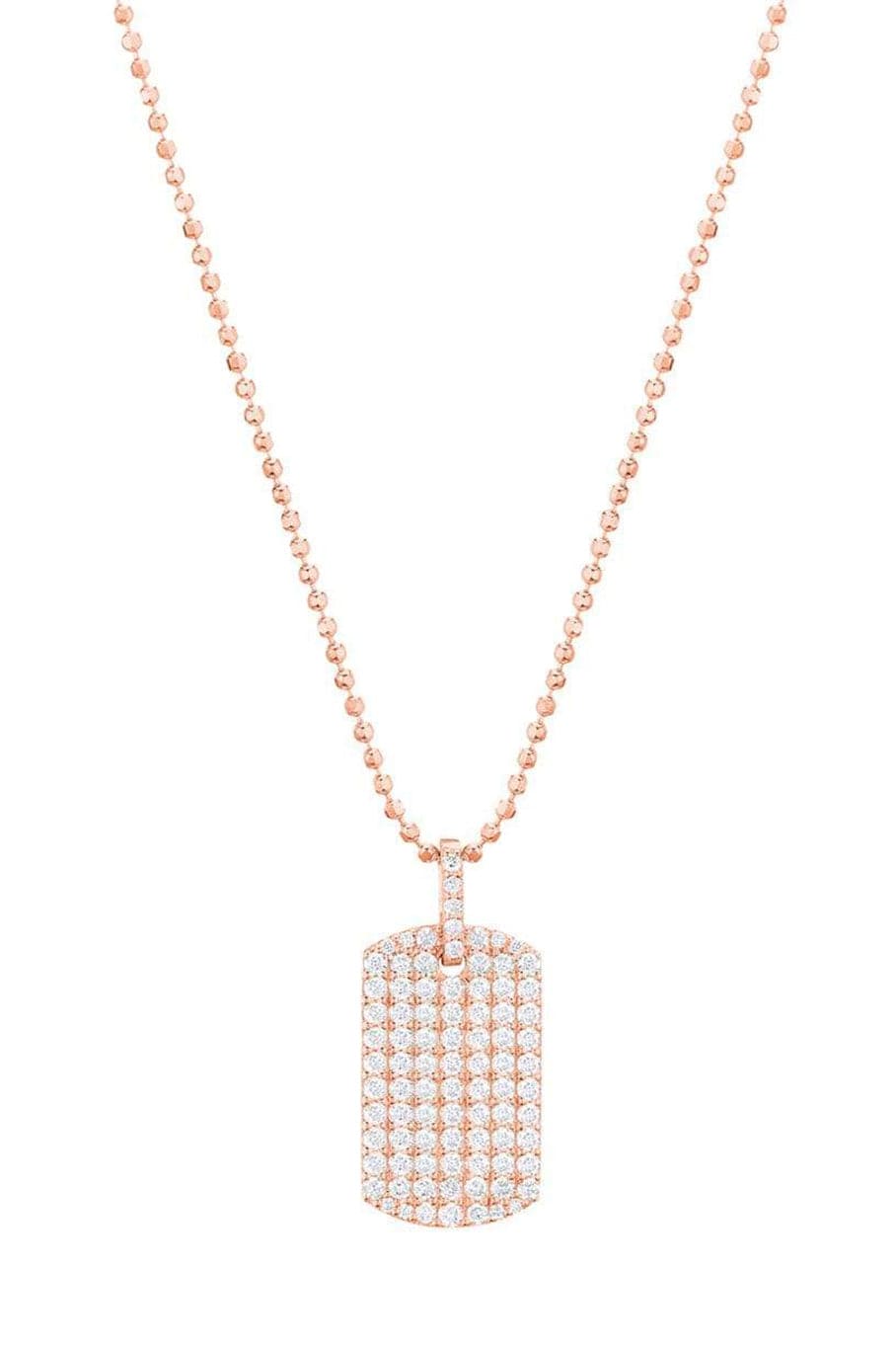 CARBON & HYDE-Diamond Dogtag Necklace - Rose Gold-ROSE GOLD