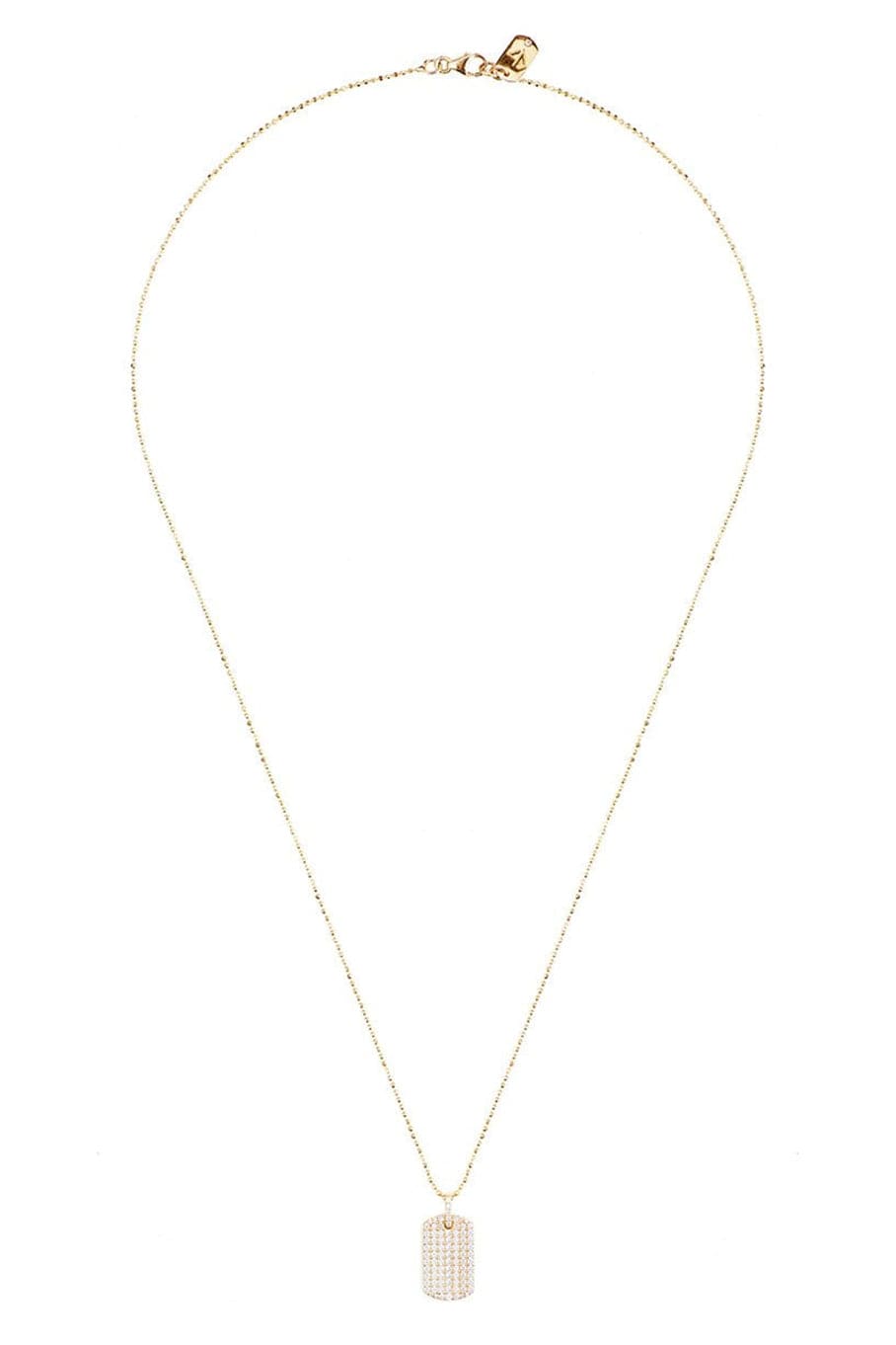 CARBON & HYDE-Diamond Dogtag Necklace - Yellow Gold-YELLOW GOLD