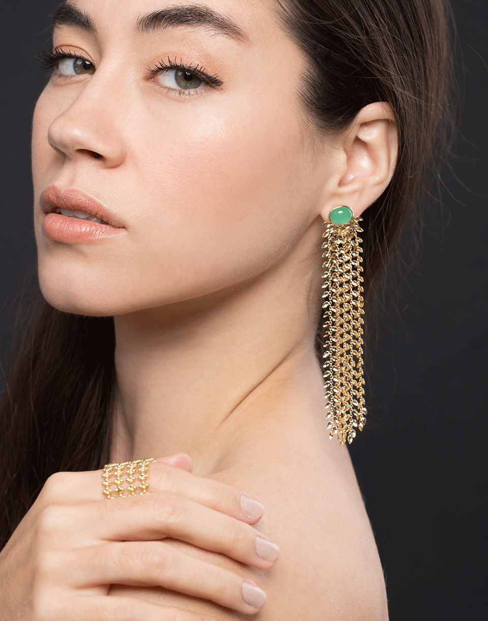 CARLA AMORIM-Chrysoprase Thousand Leaves Earrings-YELLOW GOLD