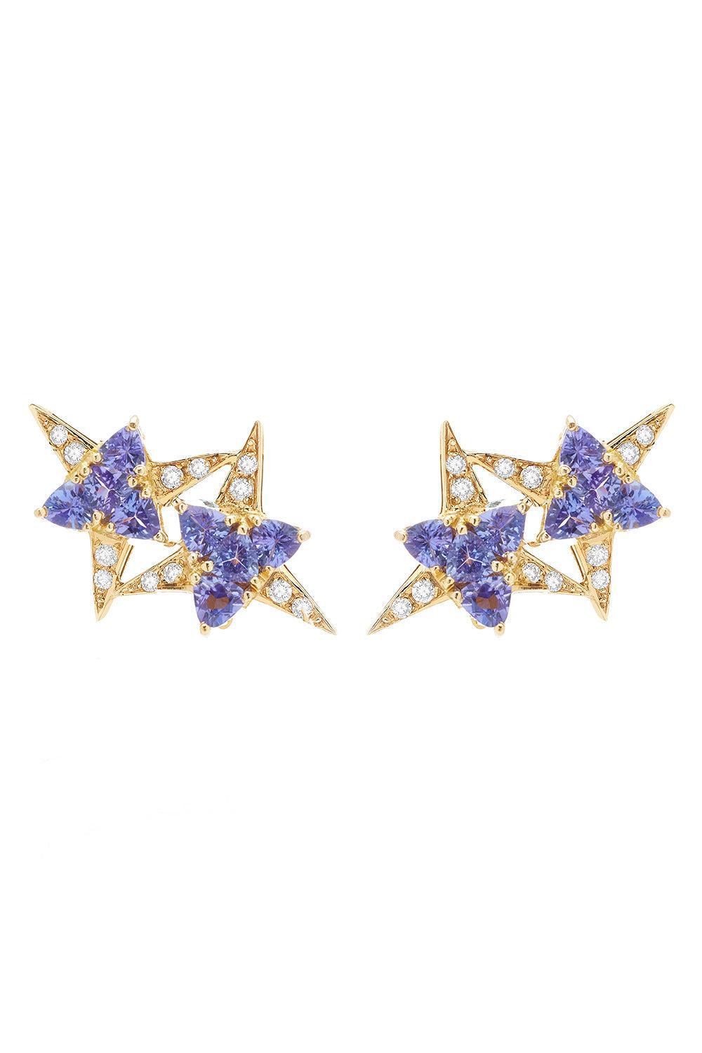 Galactic Double Star Earrings-YELLOW GOLD-JEWELRYFINE JEWELEARRING-CAROL KAUFFMANN