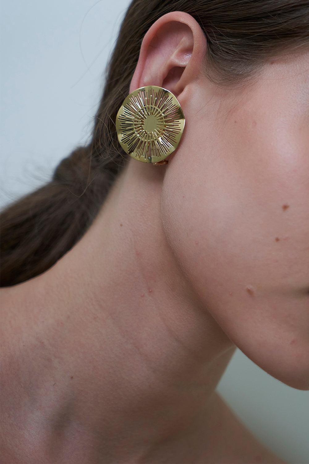 Large Explosion Earrings-YELLOW GOLD-JEWELRYFINE JEWELEARRING-CAROL KAUFFMANN