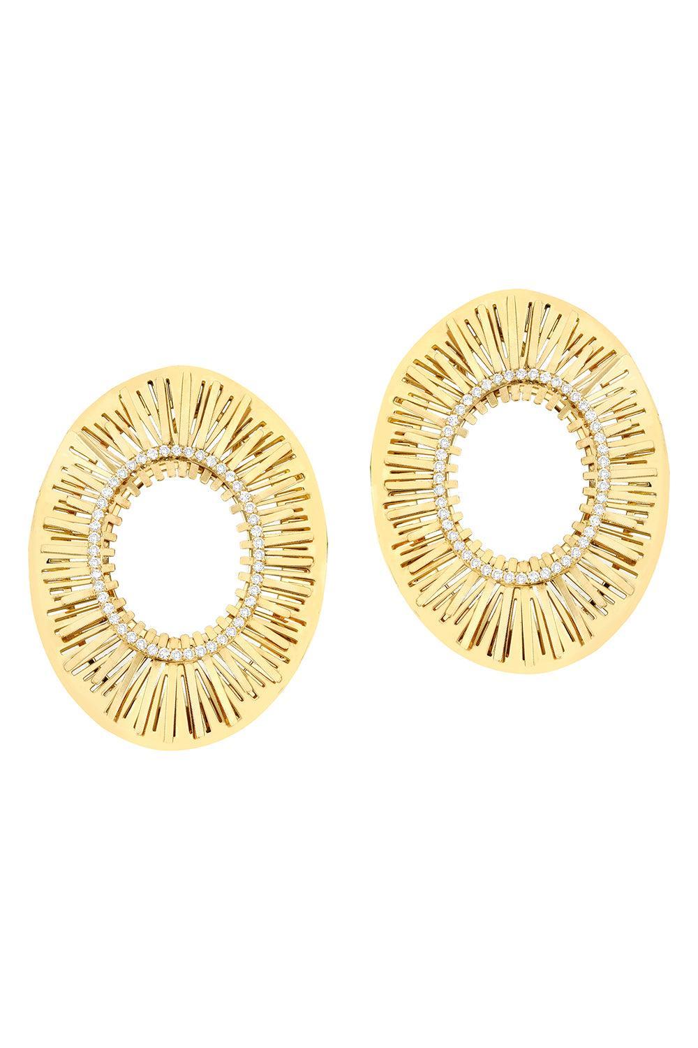 Large Oval Explosion Earrings-YELLOW GOLD-JEWELRYFINE JEWELEARRING-CAROL KAUFFMANN