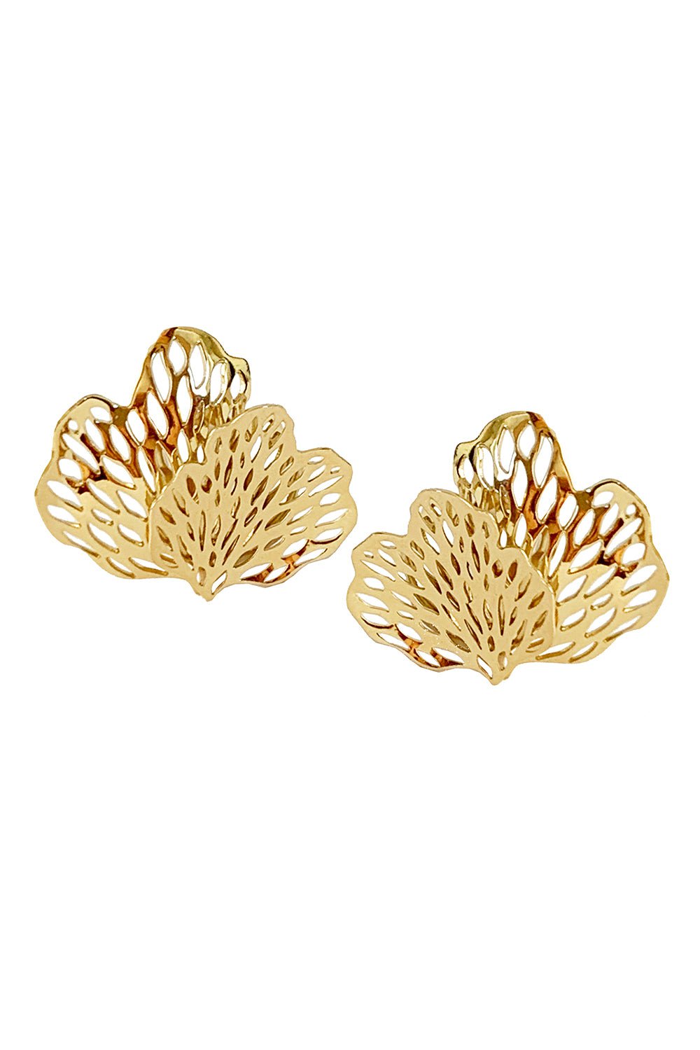 CAROL KAUFFMANN-Petal Earrings-YELLOW GOLD