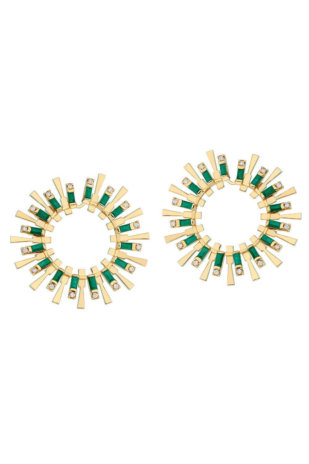 CAROL KAUFFMANN-Valentim Baguette Twisted Hoop Earrings-YELLOW GOLD