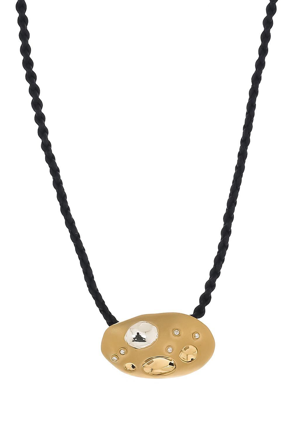  Diamond Rocks Flinstones Pendant Necklace-YELLOW GOLD-JEWELRYFINE JEWELNECKLACE O-CAROL KAUFFMANN 