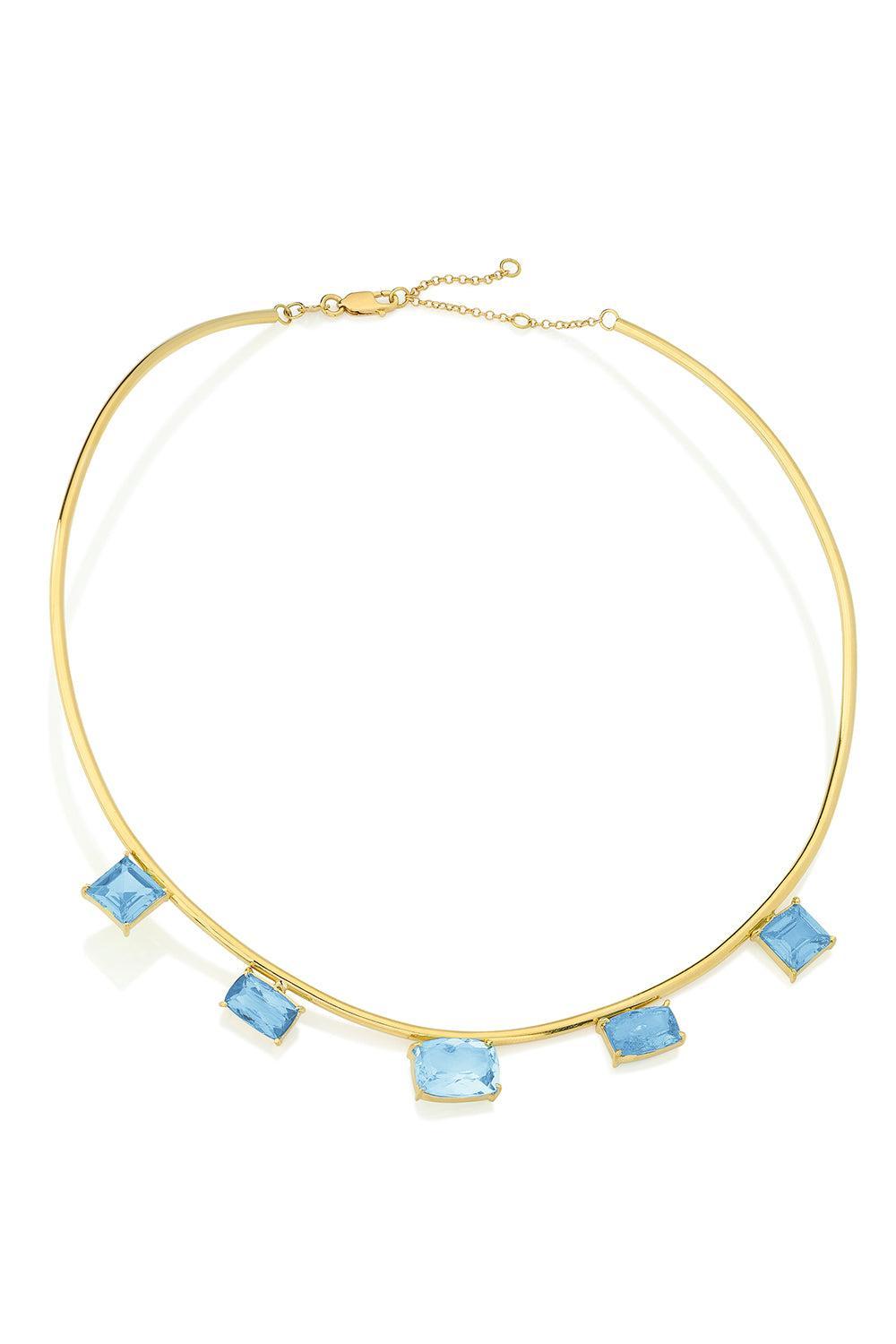 Topaz Aquamarine Studio Choker Necklace-YELLOW GOLD-JEWELRYFINE JEWELNECKLACE O-CAROL KAUFFMANN