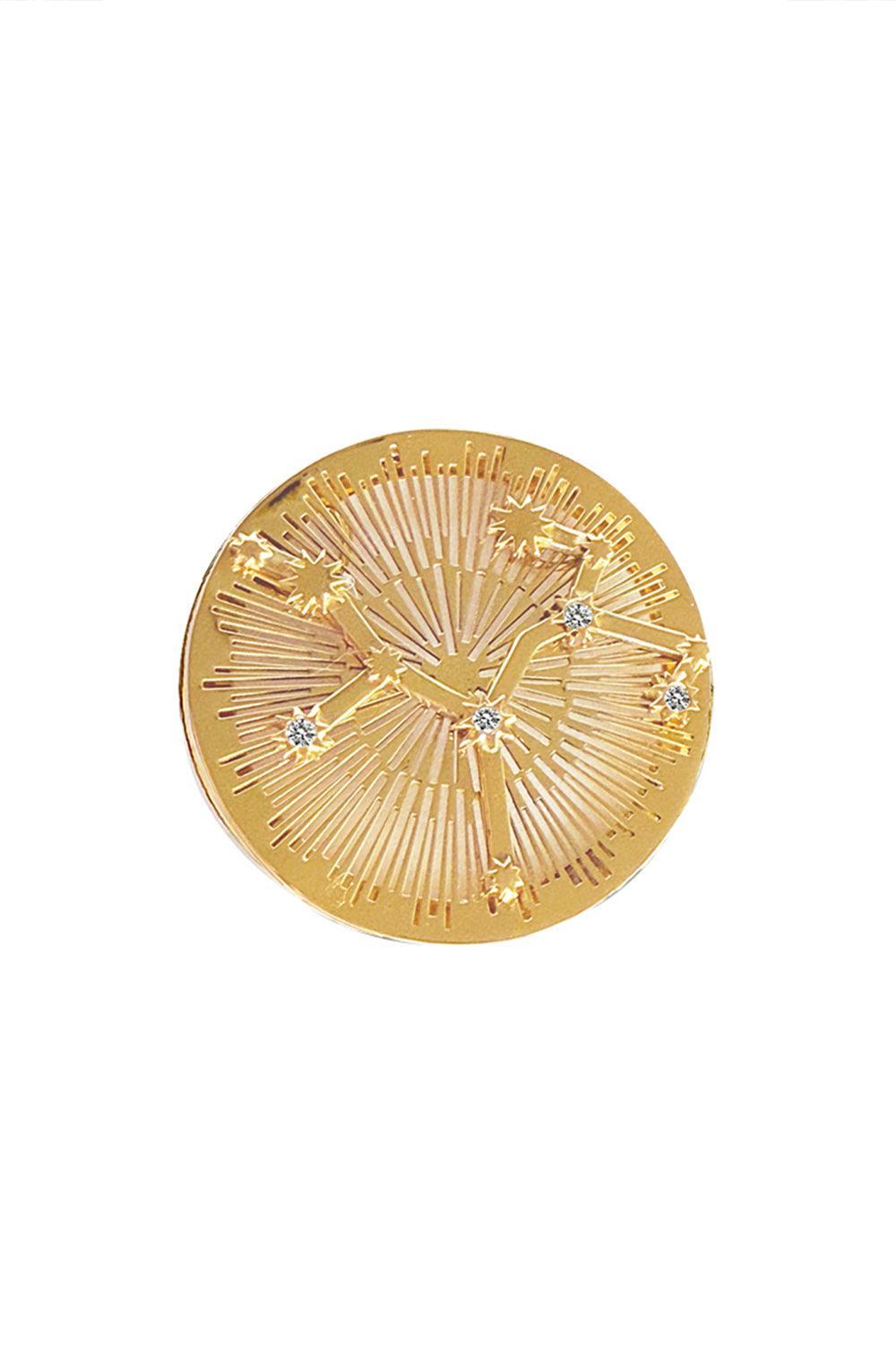 Sagittarius Explosion Pendant-YELLOW GOLD-JEWELRYFINE JEWELPENDANT-CAROL KAUFFMANN