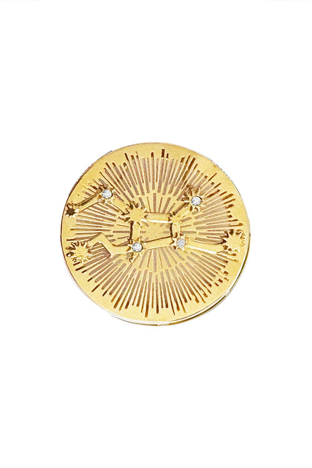 Virgo Explosion Pendant-YELLOW GOLD-JEWELRYFINE JEWELPENDANT-CAROL KAUFFMANN