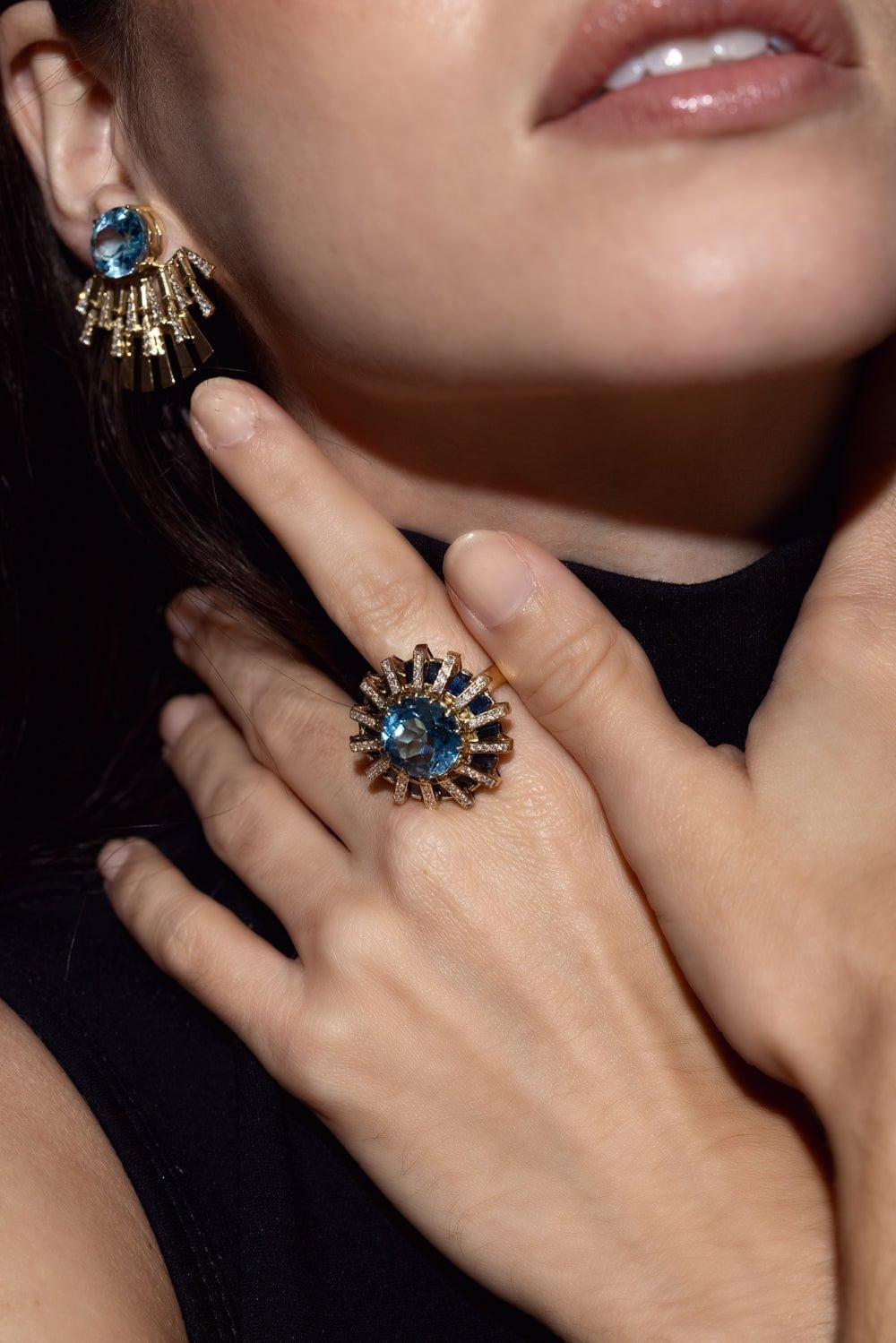 CAROL KAUFFMANN-Baguette Full Ring-YELLOW GOLD