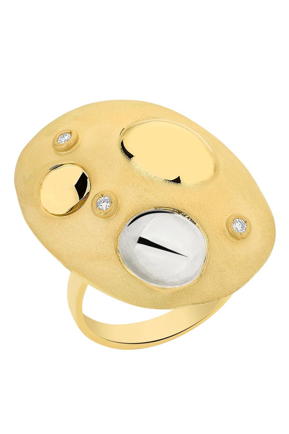  Diamond Rocks Flinstones Ring-YELLOW GOLD-7.25-JEWELRYFINE JEWELRING-CAROL KAUFFMANN 