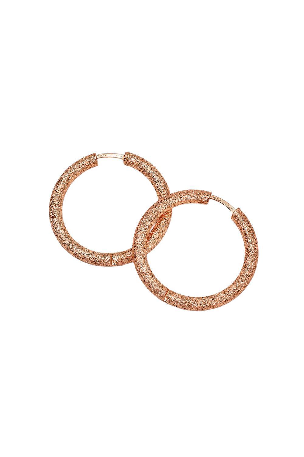  Florentine Finish Small Round Hoop Earrings-ROSE GOLD-JEWELRYFINE JEWELEARRING-CAROLINA BUCCI 