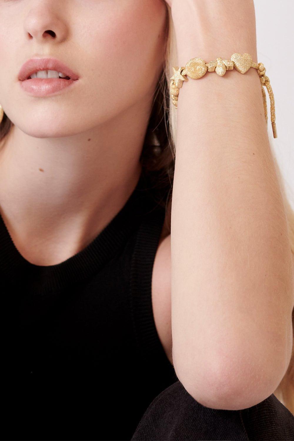 CAROLINA BUCCI-Forte Got Lucky Florentine Finish Quadrifoglio Bead-YELLOW GOLD