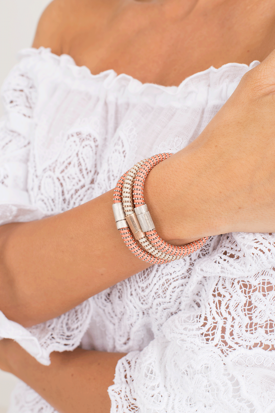 CAROLINA BUCCI-Cream Twister Band Bracelet-CREAM