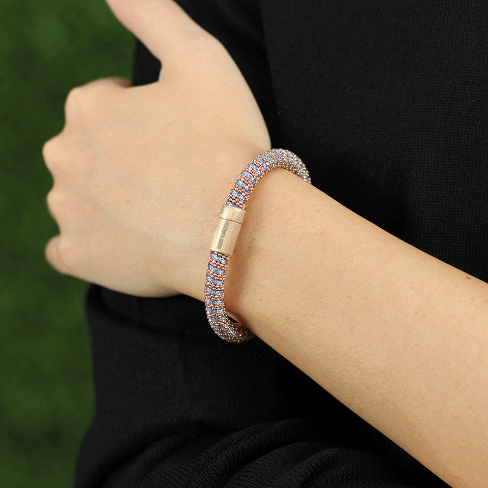 CAROLINA BUCCI-Denim Sparkle Twister Band Bracelet-DENIM