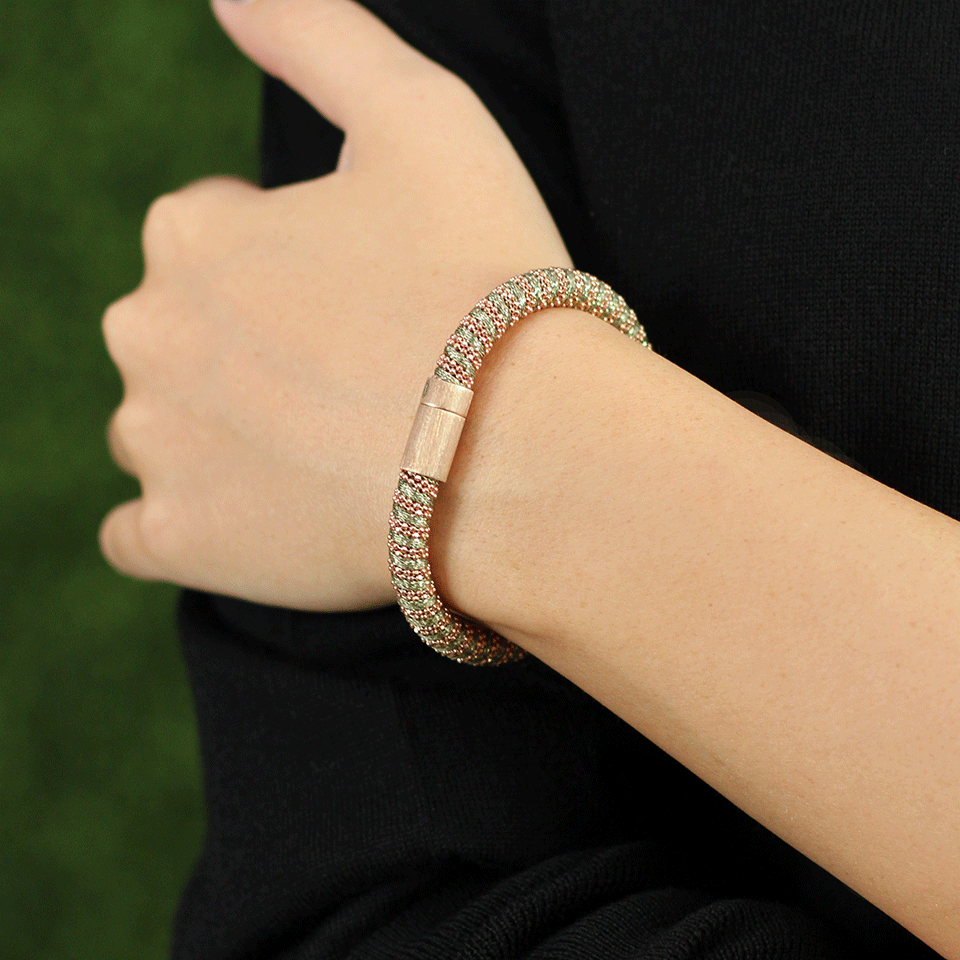 CAROLINA BUCCI-Leaf Sparkle Twister Band Bracelet-LEAF