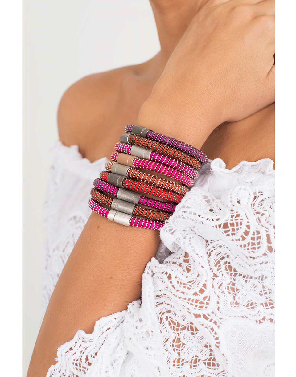 CAROLINA BUCCI-Magenta Twister Band Bracelet-MAGENTA
