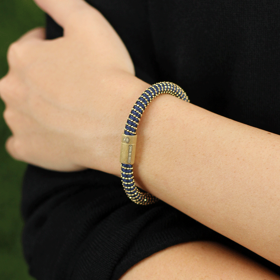 CAROLINA BUCCI-Navy Twister Band Bracelet-NAVY