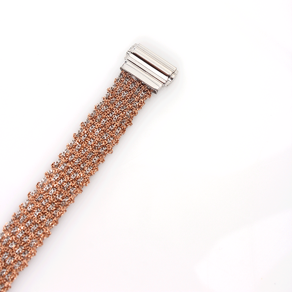 CAROLINA BUCCI-Narrow Gold Woven Bracelet-ROSE GOLD