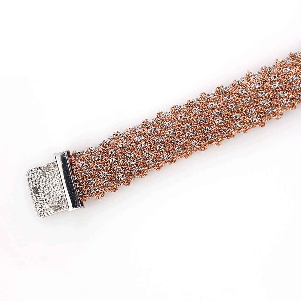 CAROLINA BUCCI-Narrow Gold Woven Bracelet-ROSE GOLD