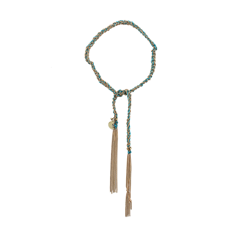 CAROLINA BUCCI-Lucky “Wisdom” Bracelet with Moon Charm-TURQ/YG
