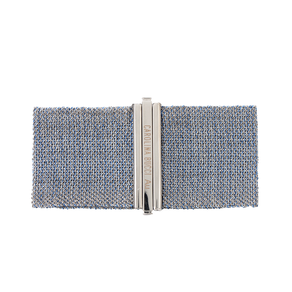 CAROLINA BUCCI-Blue Silk Melange Woven Bracelet-WHITE GOLD