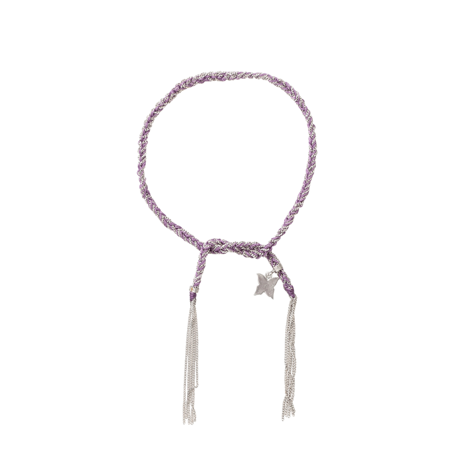 CAROLINA BUCCI-Violet Silk Lucky Bracelet-WHITE GOLD