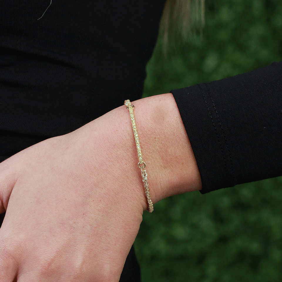 CAROLINA BUCCI-Kaleidoscope Bracelet With Sapphire Pave-YELLOW GOLD