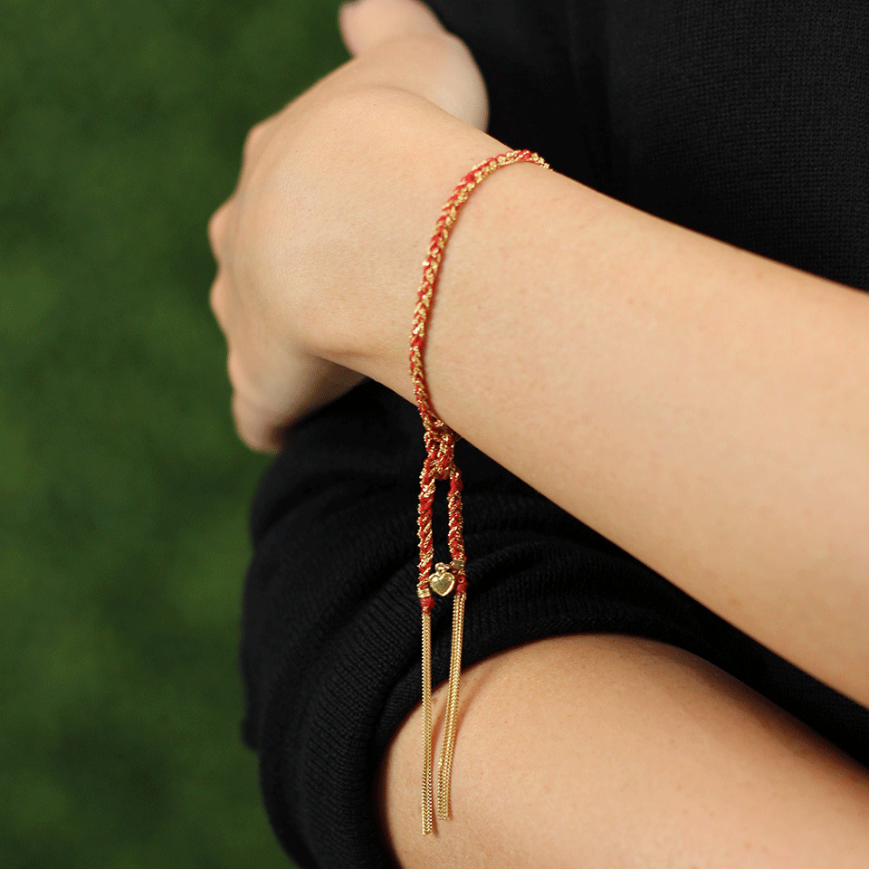 CAROLINA BUCCI-Lucky “Love” Bracelet with Heart Charm-YELLOW GOLD