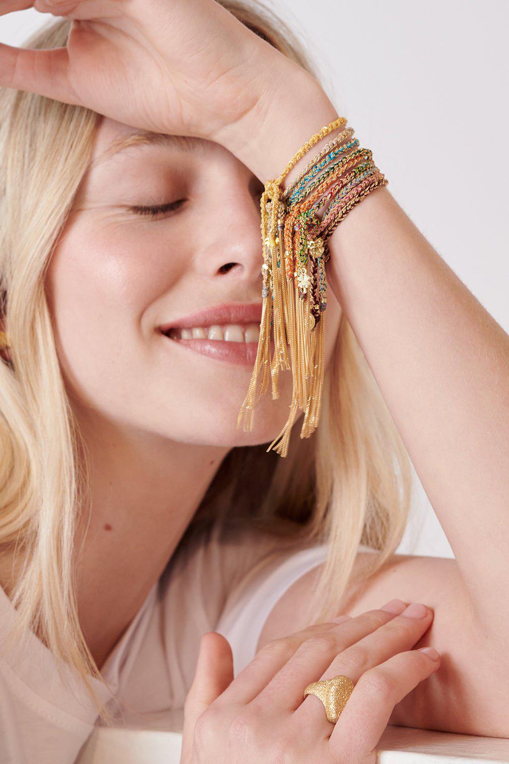 CAROLINA BUCCI-Lucky Strength Charm Bracelet-YELLOW GOLD