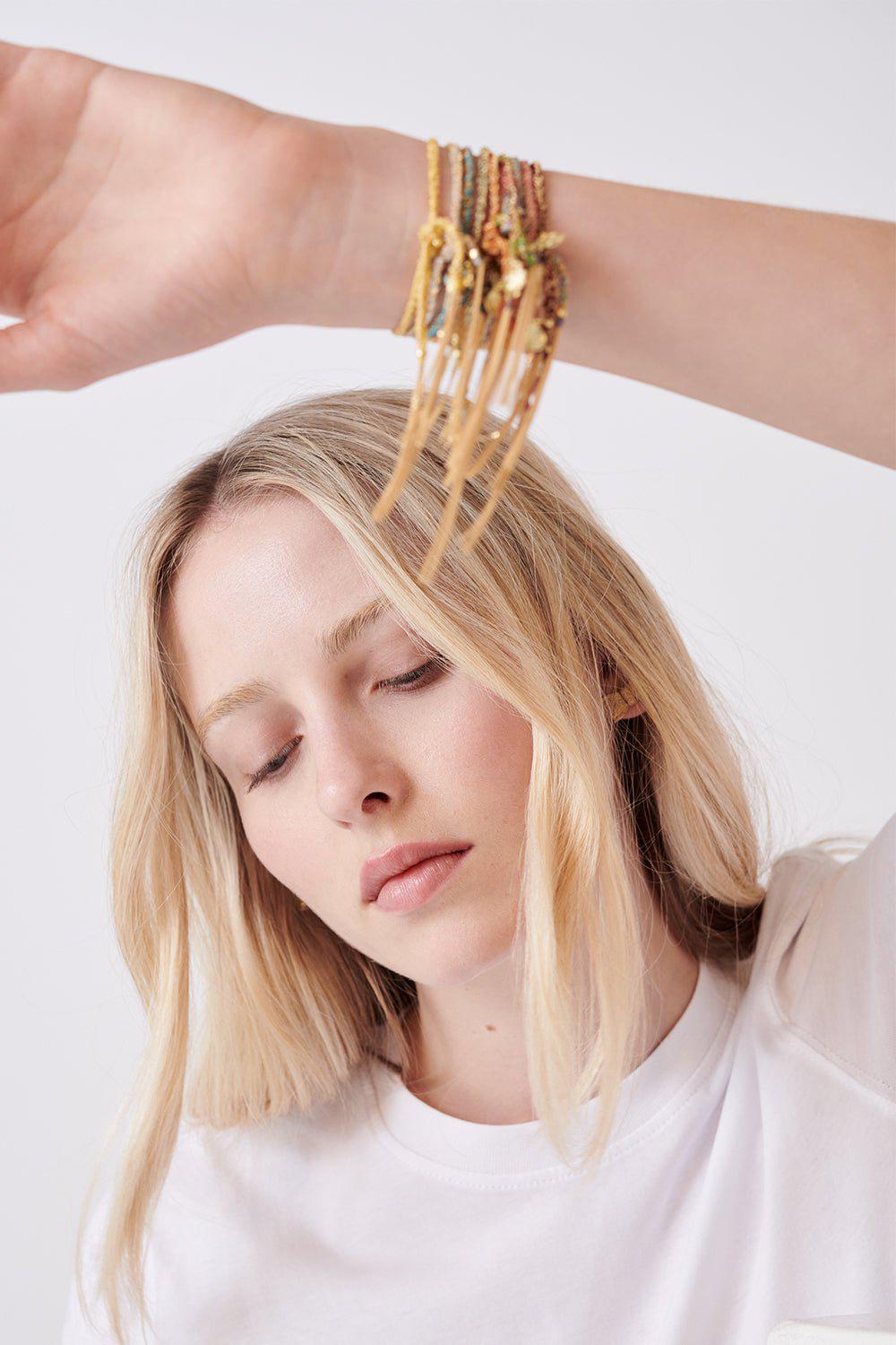  CAROLINA BUCCI-Lucky Strength Charm Bracelet-YELLOW GOLD 