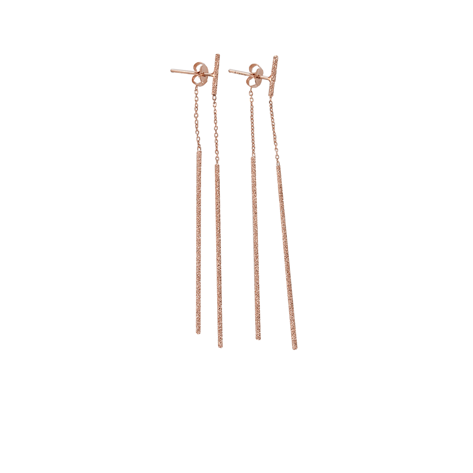 CAROLINA BUCCI-Gitane Double Sparkly Stick Earrings-ROSE GOLD