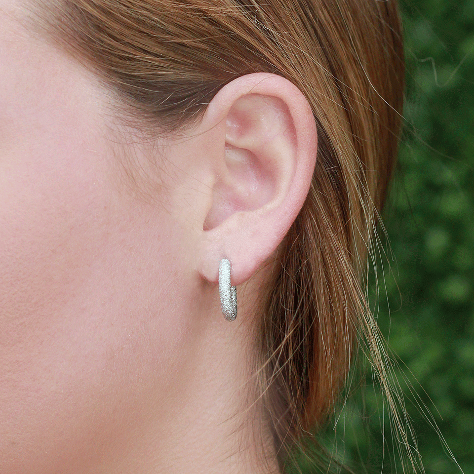 CAROLINA BUCCI-Mirador Sparkly Gold Huggie Earrings-WHITE GOLD