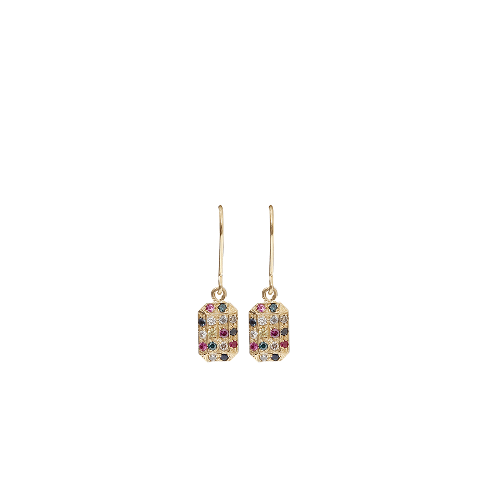 CAROLINA BUCCI-Looking Glass Emerald Cut Earrings-YELLOW GOLD