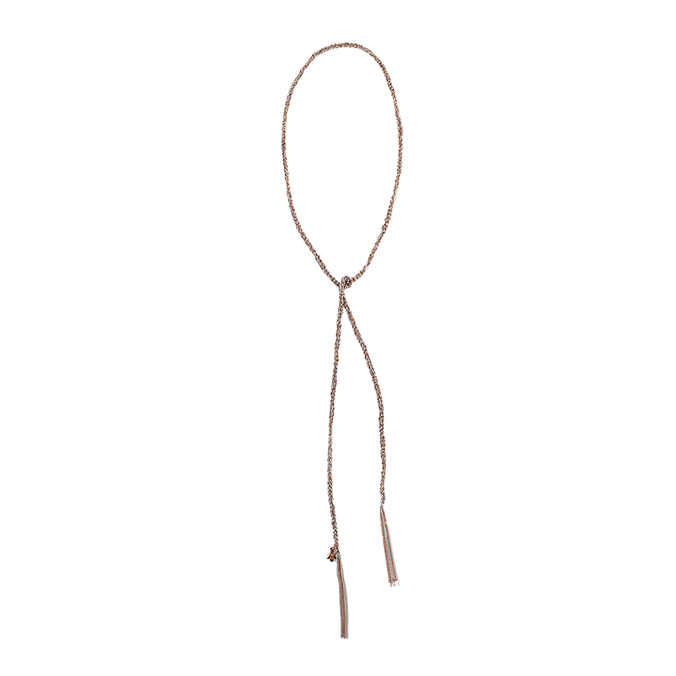 CAROLINA BUCCI-Thick Lucky Virtue Necklace with Bee Charm-PNK&WGLD
